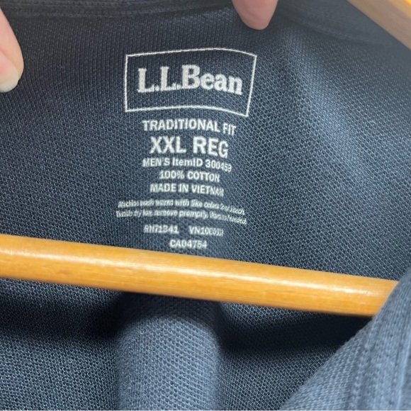 LL Bean Shirt Mens XXL Tall Black Long Sleeve Polo Pullover 1/4 Button Soft - Picture 4 of 7
